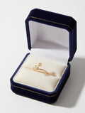 Elegant Gold Initial “F” Diamond Ring